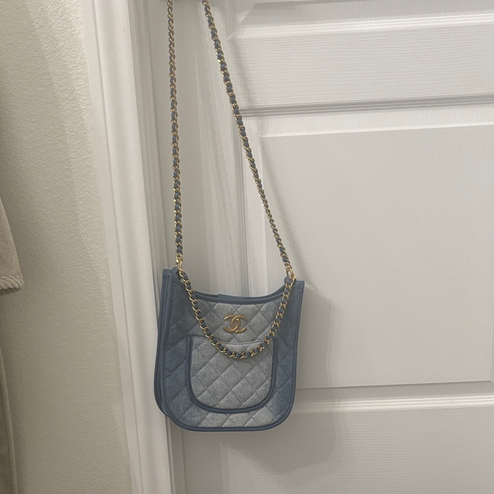 Chanel Light Blue Quilted Shoulder Bag